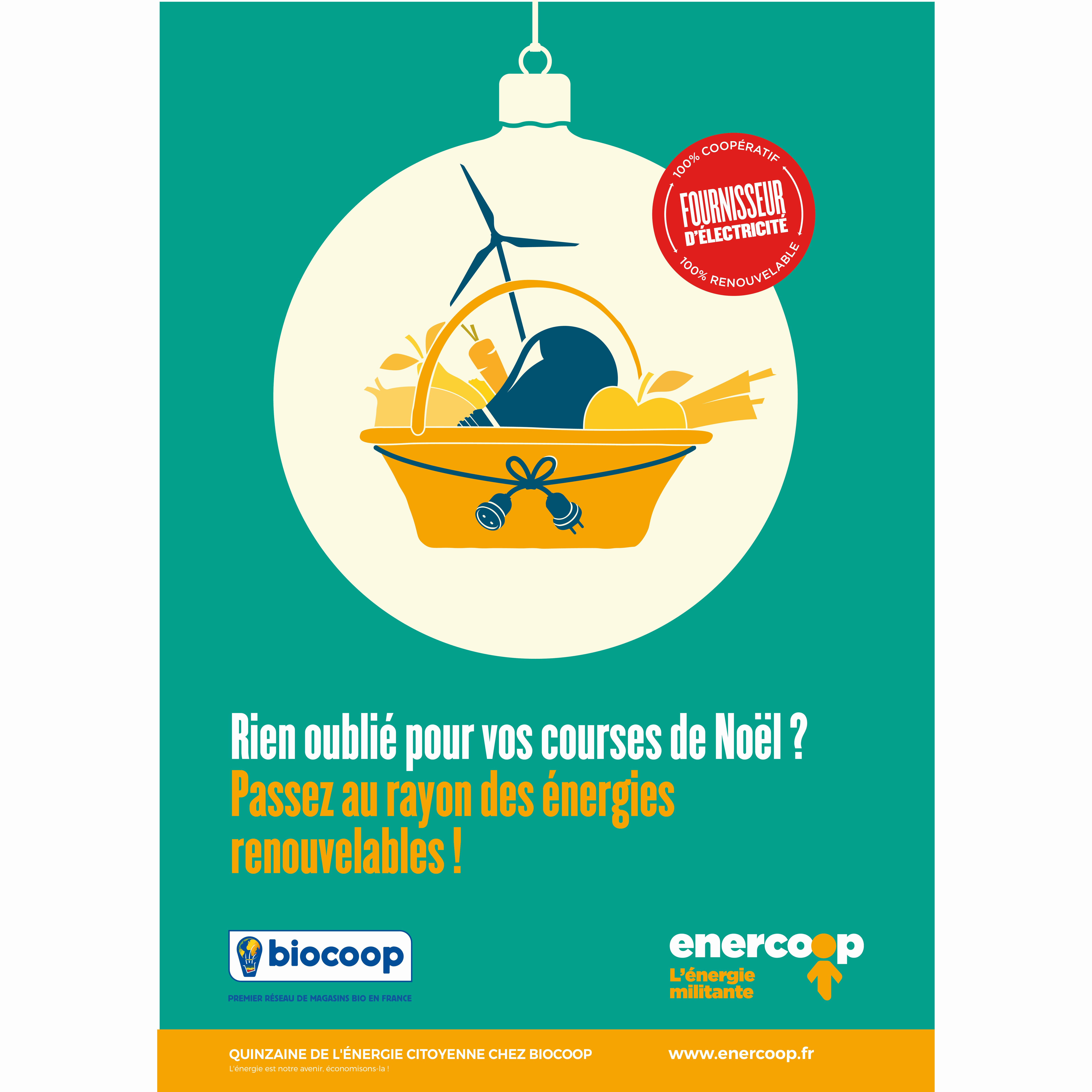 Découvrez la Quinzaine de l’Energie Citoyenne dans vos magasins Biocoop du 1er au 17 décembre 2017 Découvrez la Quinzaine de l’Energie Citoyenne dans vos magasins Biocoop du 1er au 17 décembre 2017